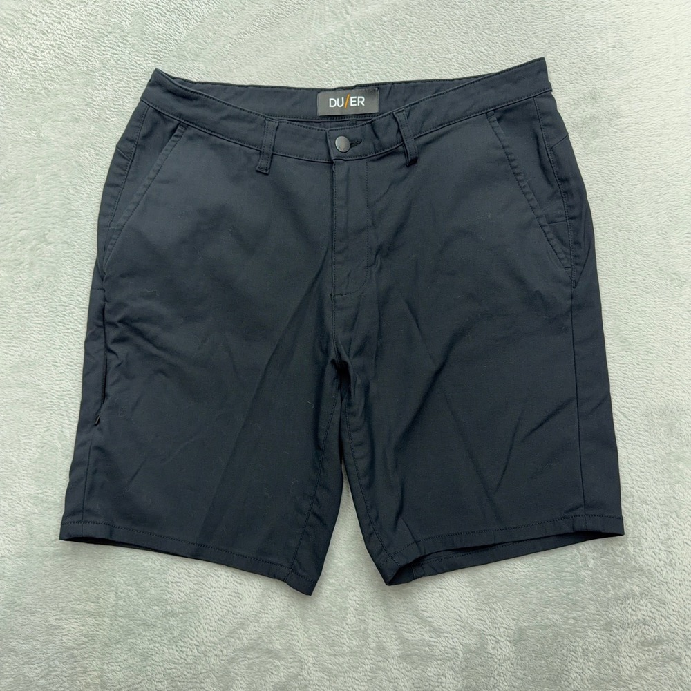 DU/ER Shorts Mens 34 Black Pimlico Performance Apparel Chino Active Stretch